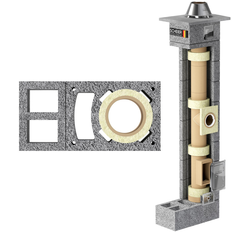 Komin ceramiczny Scheier Standard KW+W2 fi 160 8m