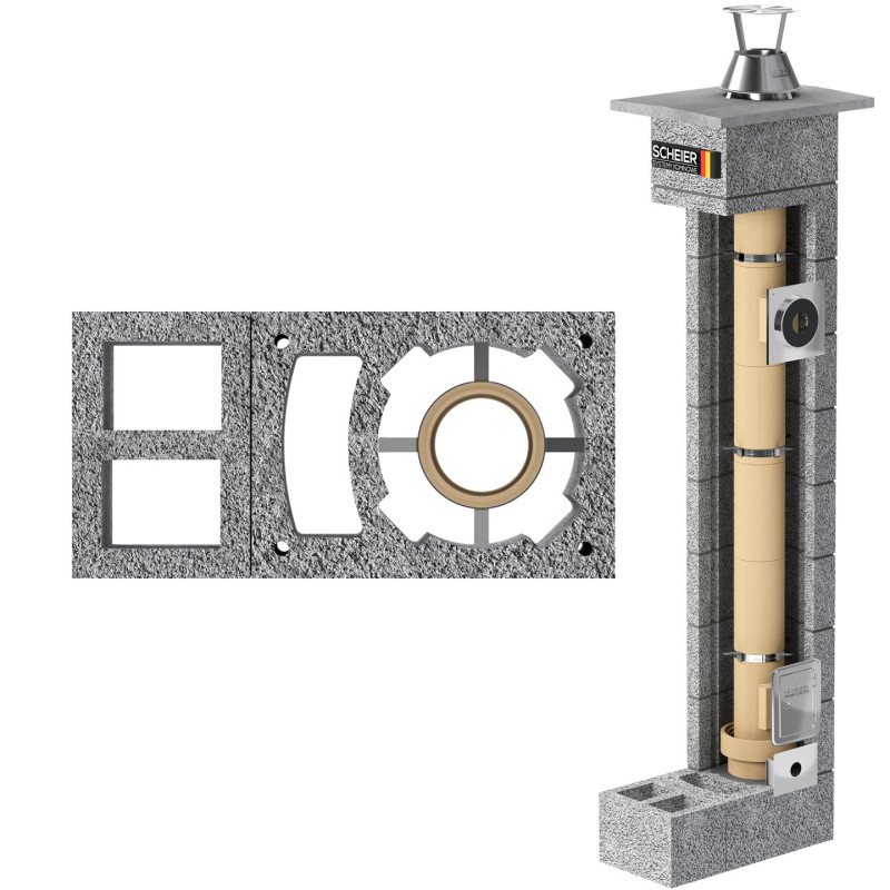 Komin systemowy Scheier Turbo KW+W2 fi 100 6m