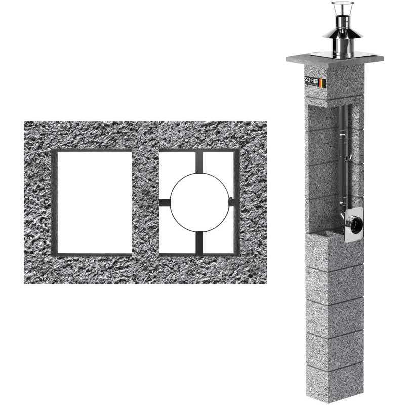 Komin systemowy Scheier Turbo Inox W2 fi 80 6m