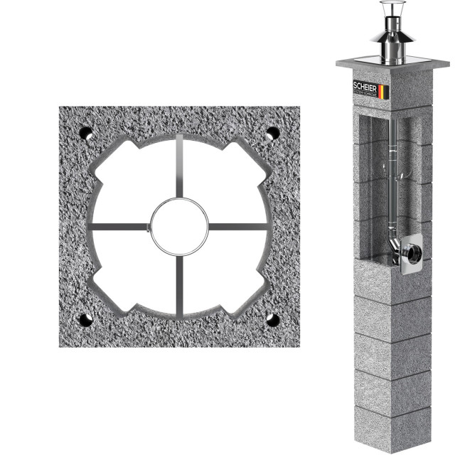 Komin systemowy Scheier Turbo Inox K fi 80 8m