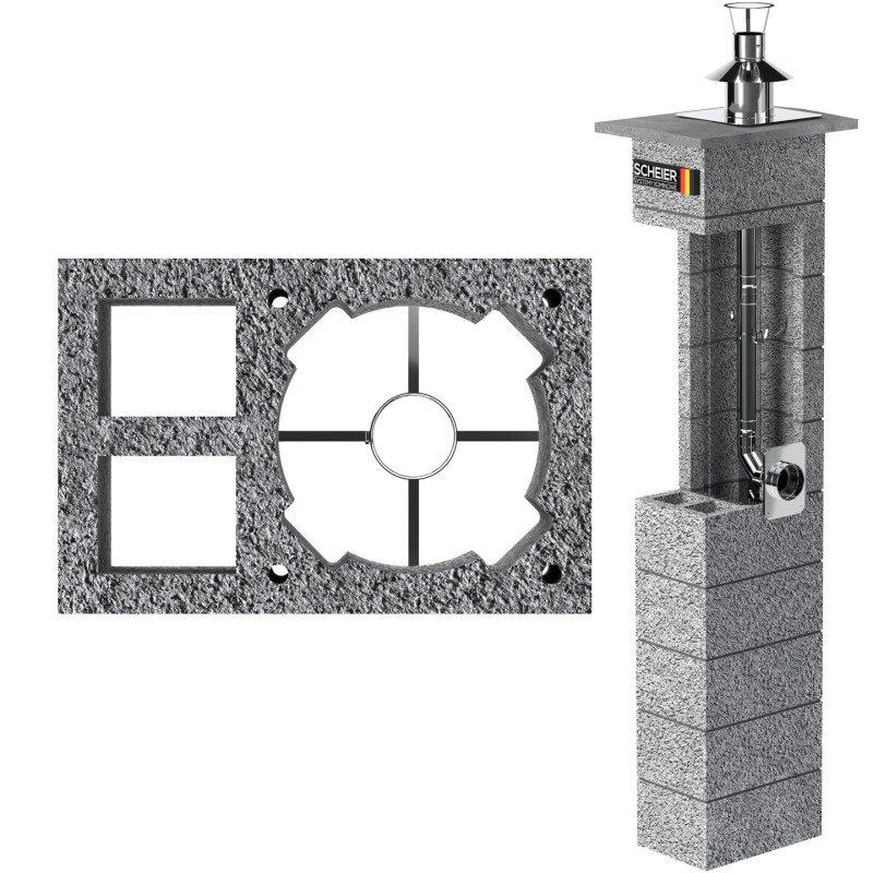 Komin systemowy Scheier Turbo Inox KW2 fi 80 11,5m