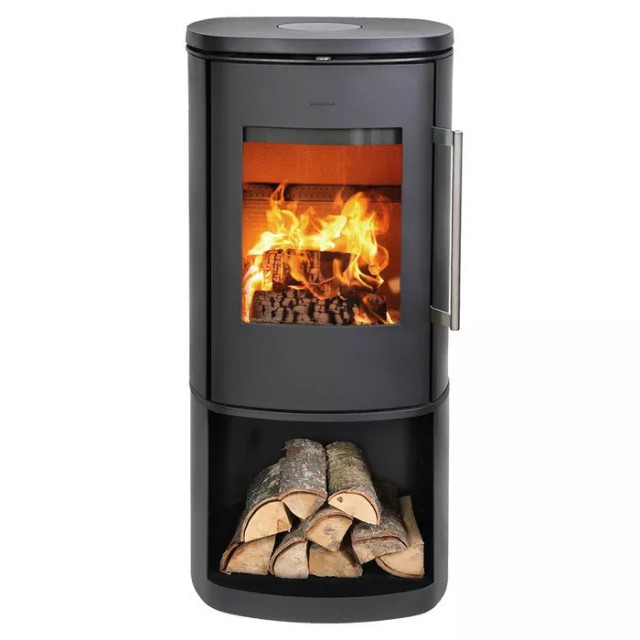 Piec wolnostojący żeliwny MORSO 8893 z wysokim pojemnikiem na drewno 6,3kW | superkomin.pl