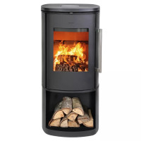 Piec wolnostojący żeliwny MORSO 8893 z wysokim pojemnikiem na drewno 6,3kW