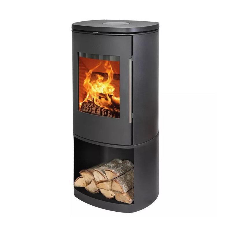 Piec wolnostojący żeliwny MORSO 8893 z wysokim pojemnikiem na drewno 6,3kW