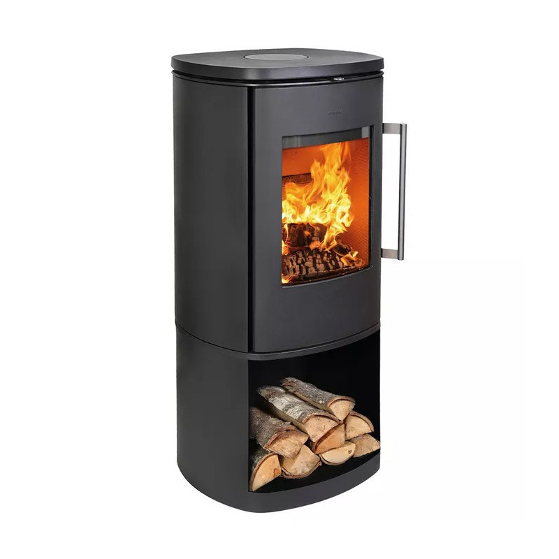 Piec wolnostojący żeliwny MORSO 8893 z wysokim pojemnikiem na drewno 6,3kW
