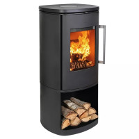 Piec wolnostojący żeliwny MORSO 8893 z wysokim pojemnikiem na drewno 6,3kW