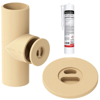 Zaślepka trójnika 140-200 wkład zatyczka dekiel na komin ceramiczny + klej 2kg