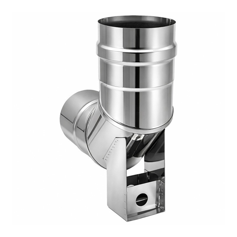 Kolano Turbo fi 80 z podporą komin gaz INOX