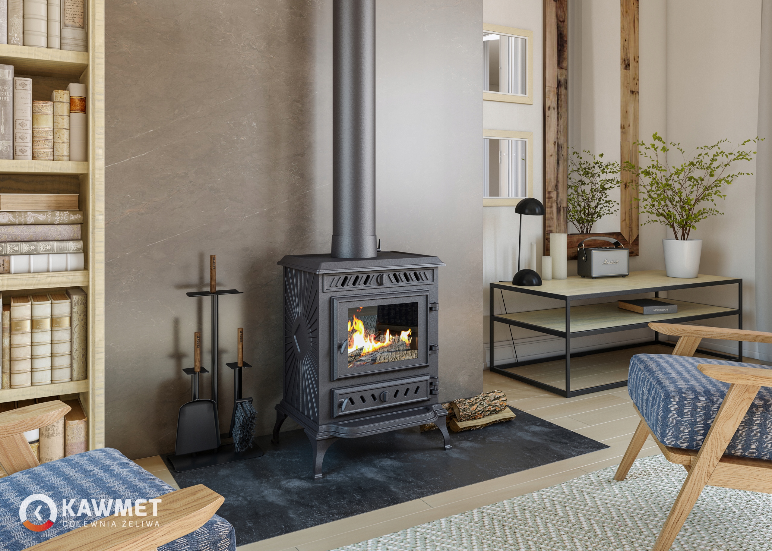Piec wolnostojący żeliwny KAWMET P3 ECO 7,4kW