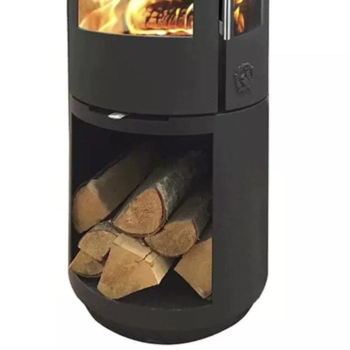 Piec wolnostojący żeliwny MORSO 7493 z wysokim pojemnikiem na drewno 4,3kW