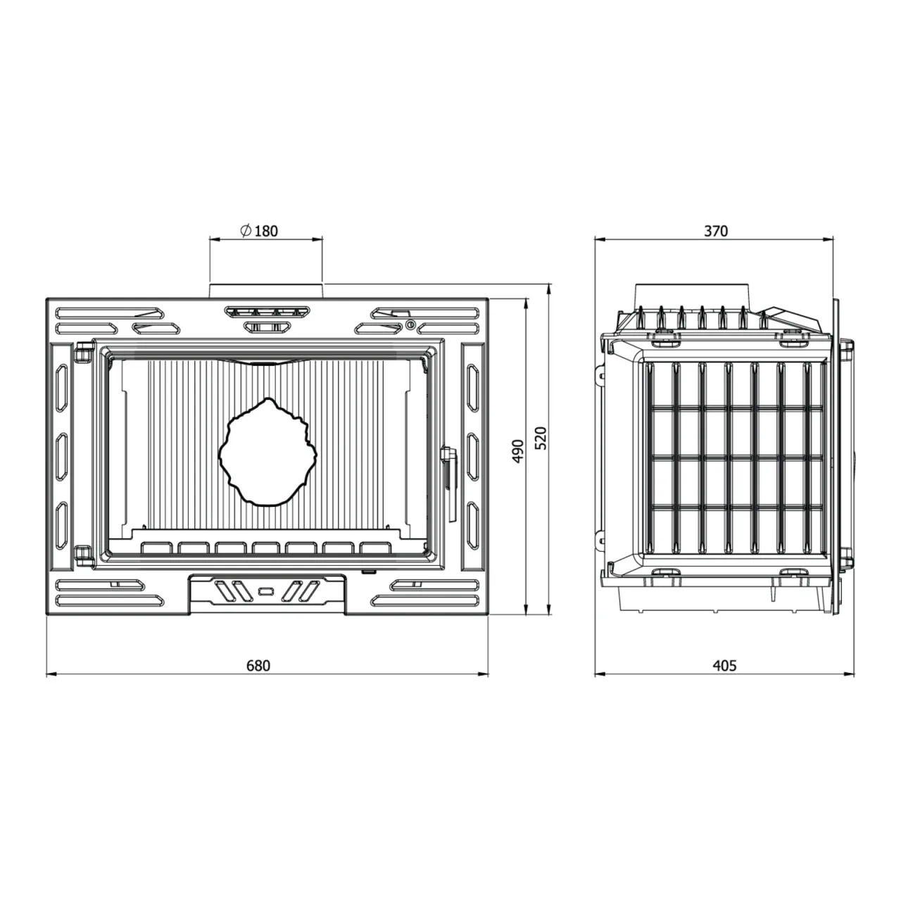 Wkład kominkowy żeliwny KAWMET W9 ECO 9,8kW